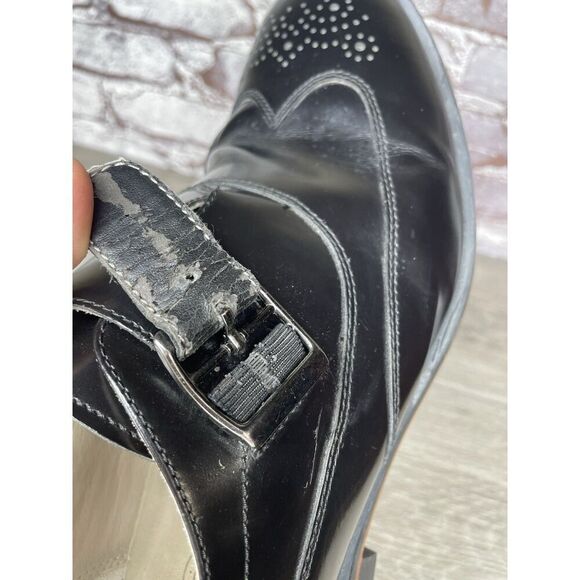 Clarks TOR Ltd England Black Leather Monk Strap Wingtip Shoes Men Sz 9M US/42EU - Picture 9 of 16